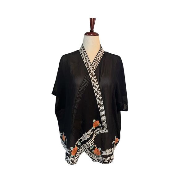 Forever 21 boho asymmetrical sheer oversized shrug XS - NWT - Picture 2 of 8